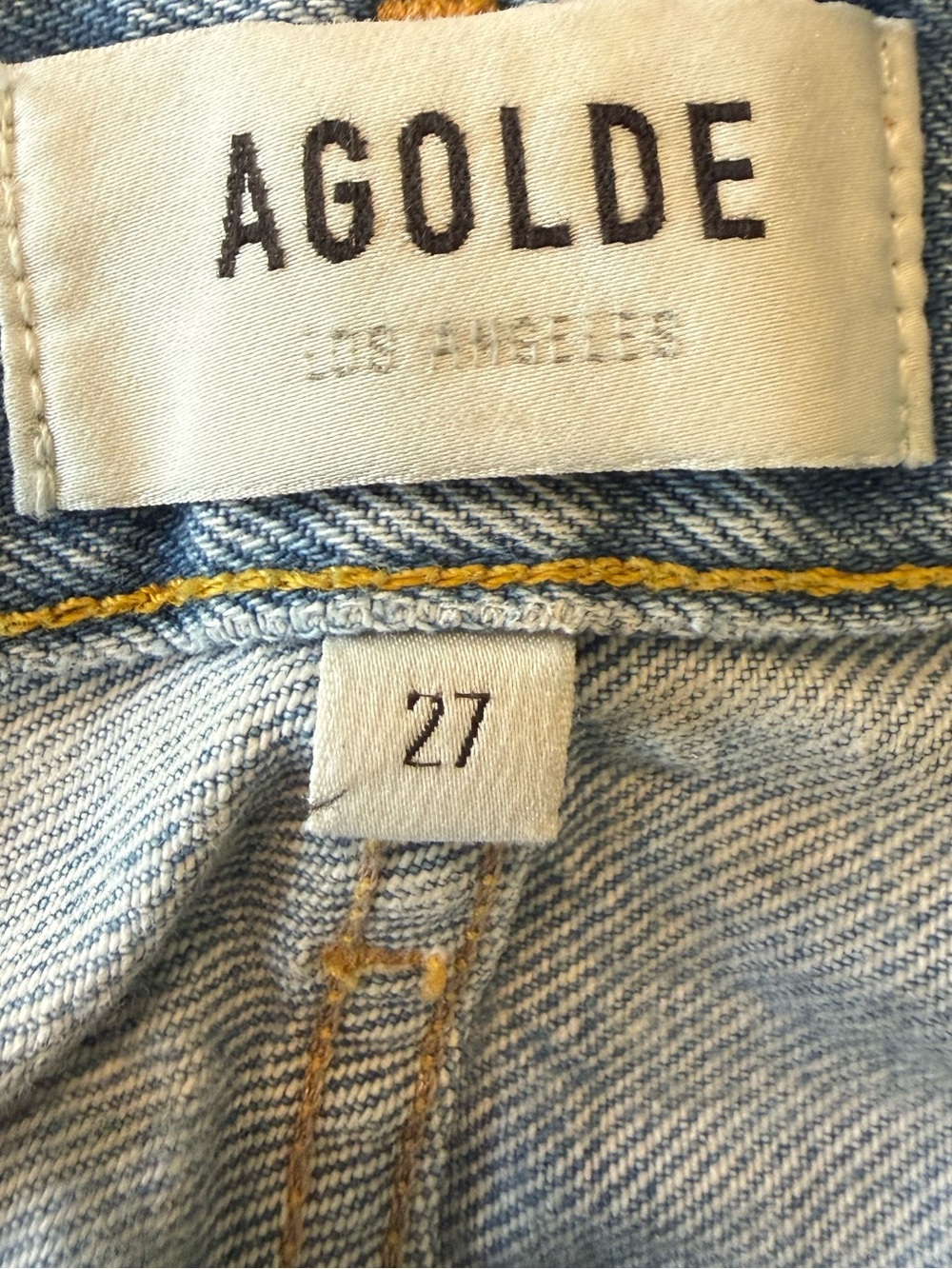 Agolde Parker light wash distressed cut off blue jean denim shorts size 27 - Picture 3 of 5